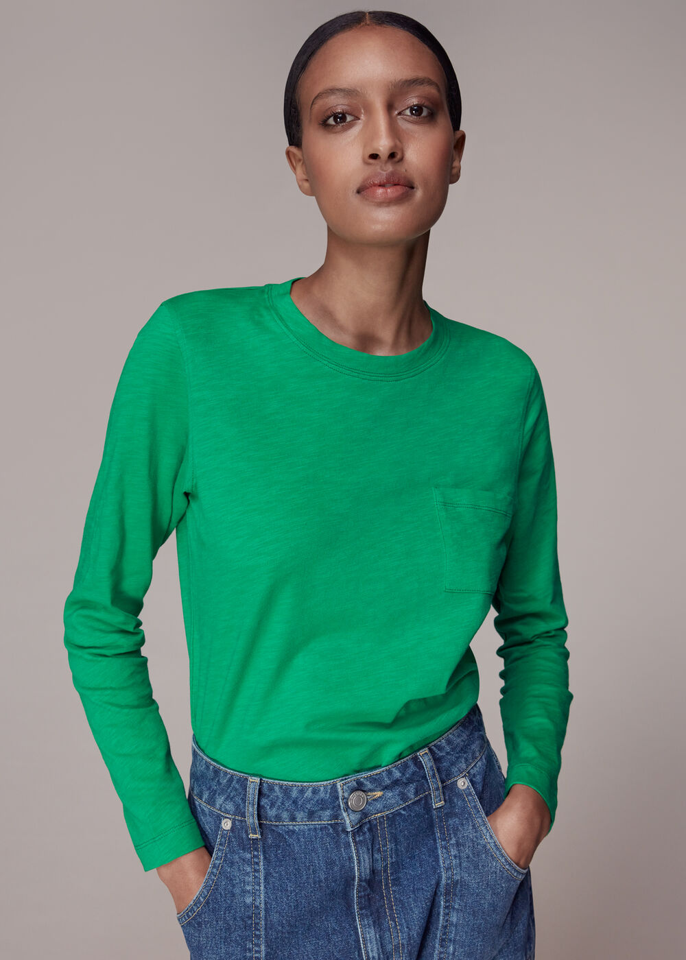 Crew Neck Pocket Top